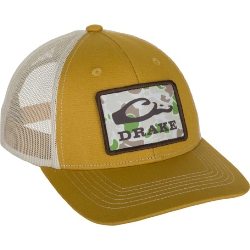 NWT Drake Waterfowl Old School Camo Patch 2.0 Mesh Back Cap🦆🦆🔥🔥(A1)